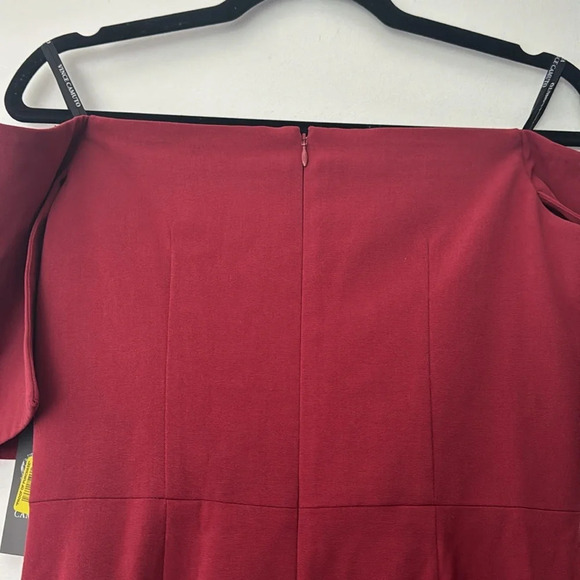 Dark Red Vince Camuto Off Shoulder Sheath Dress New with tags size 8 - Picture 5 of 9
